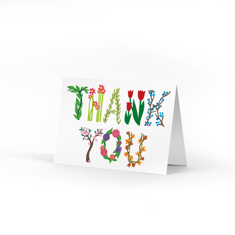 Botanical Thank You Note Cards