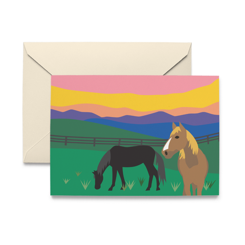 Sunrise Horses Note Cards