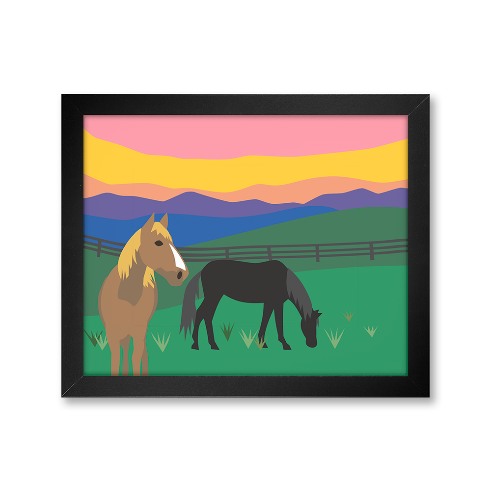 Sunrise Horses Print