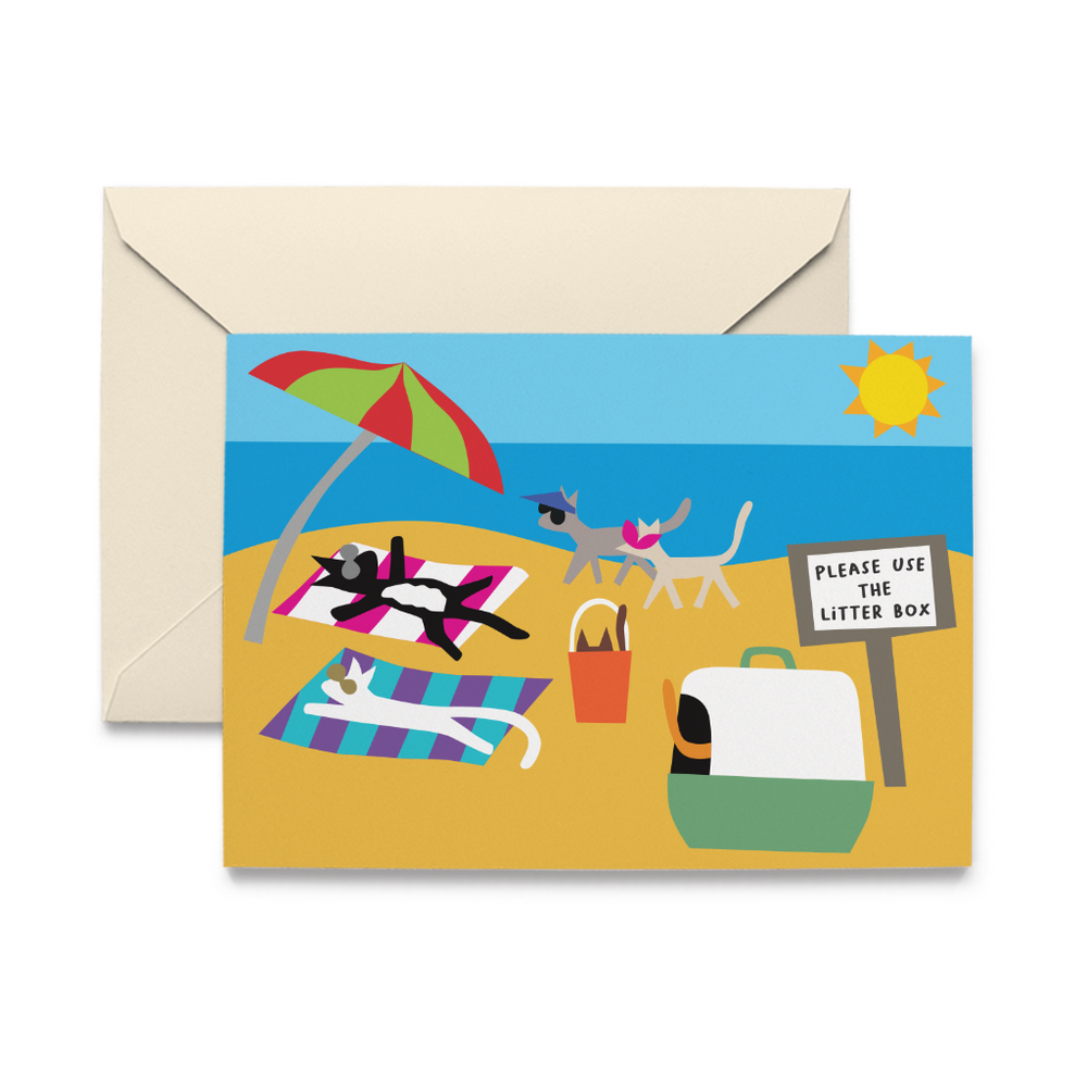 Cat Beach Note Cards