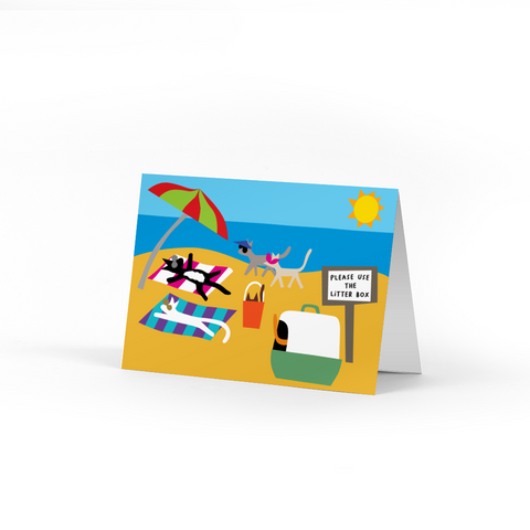 Cat Beach Note Cards