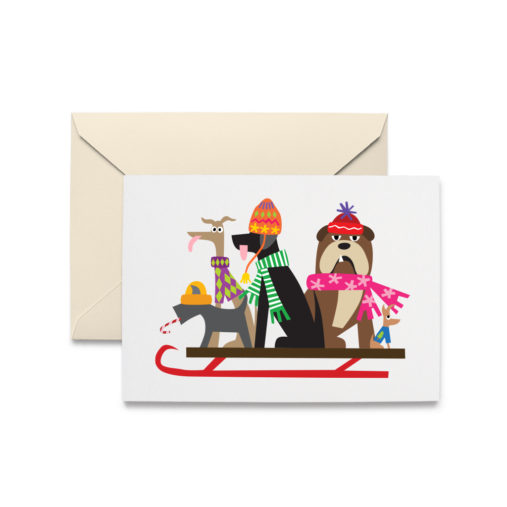 Dog Sled Holiday Cards