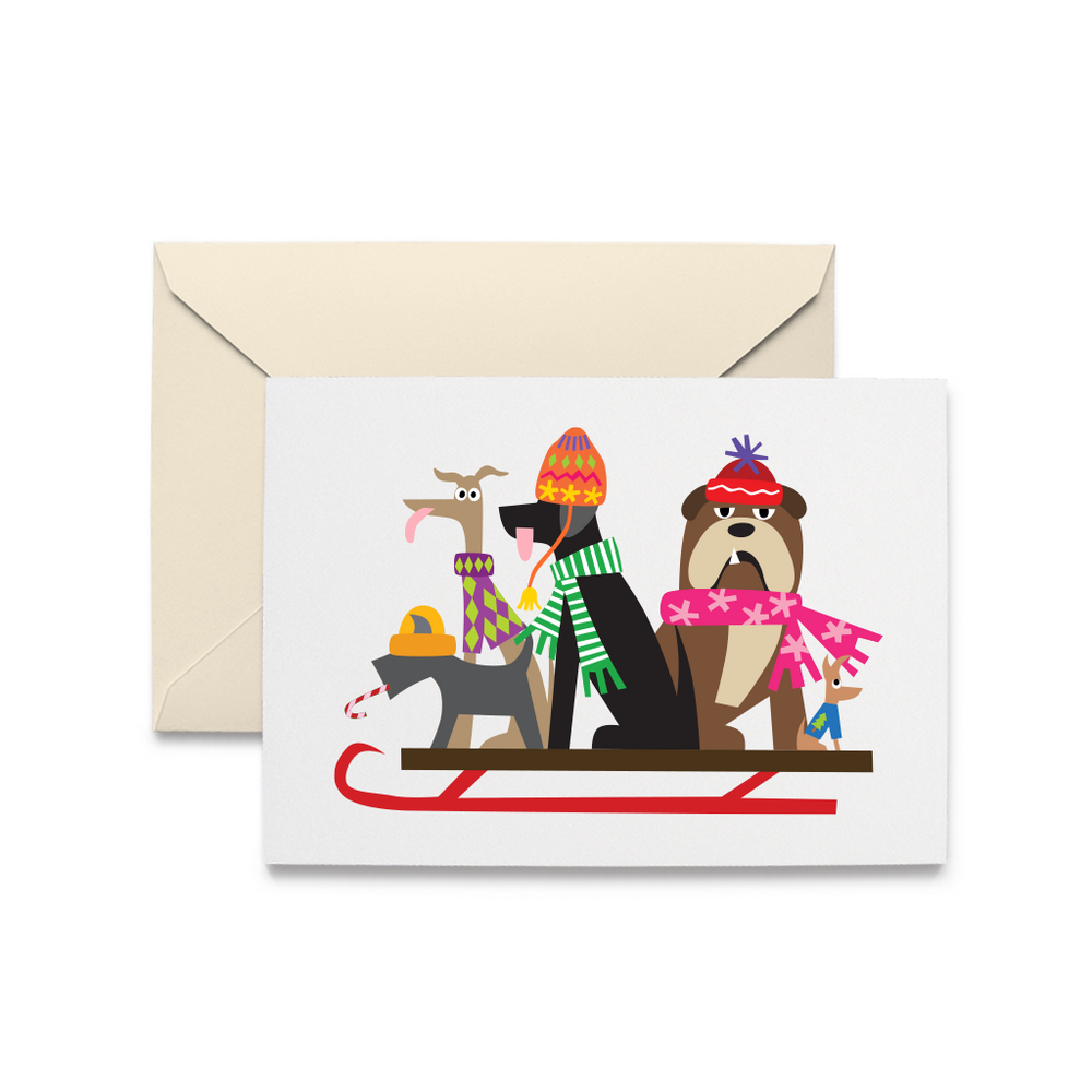 Dog Sled Holiday Cards