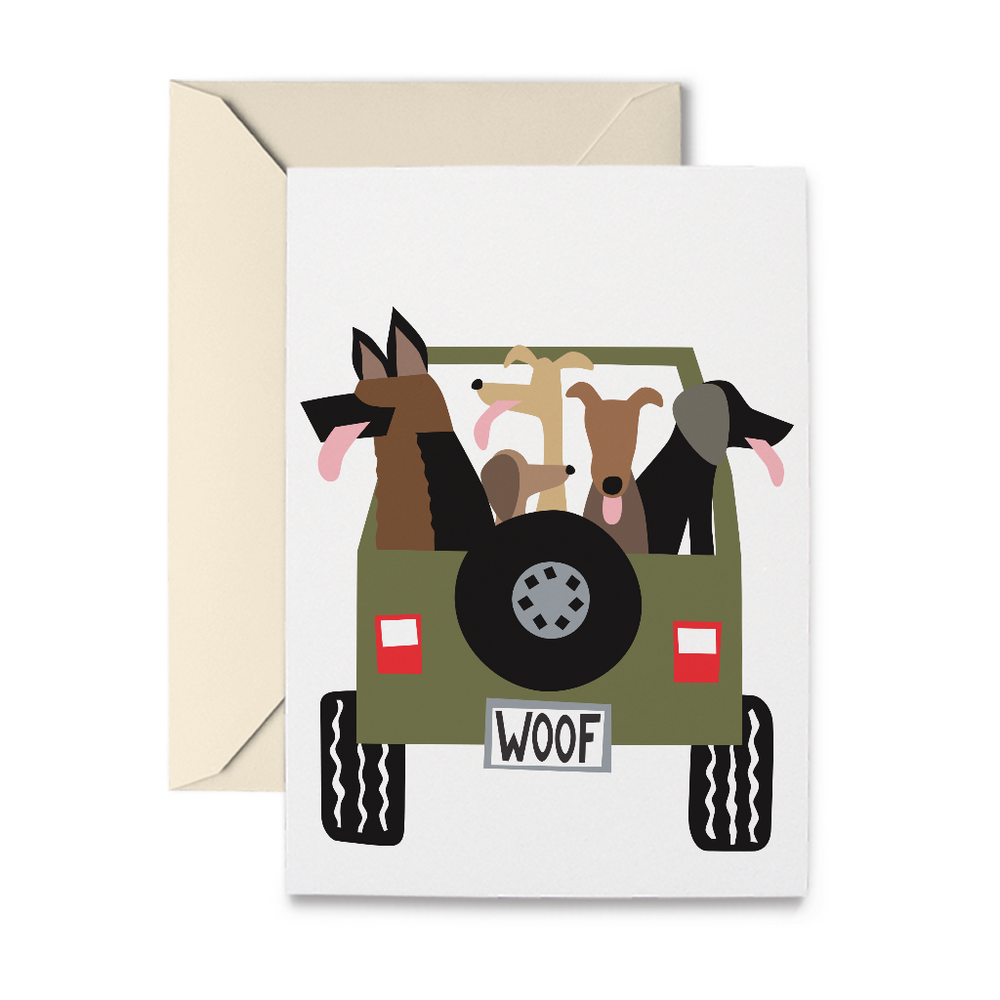 Jeep Dogs Note Cards