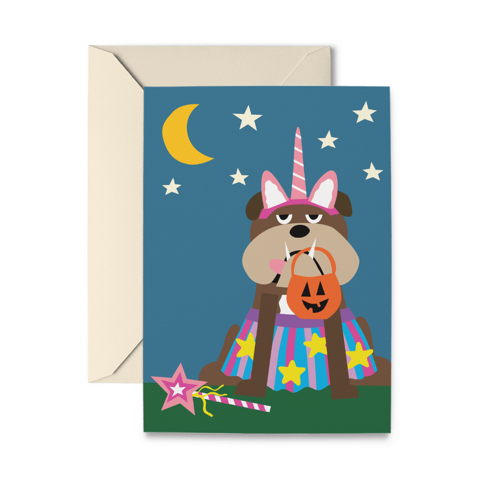 Magical Bulldog Greeting Card