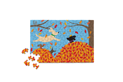 Dogs In Leaves Micro Puzzle