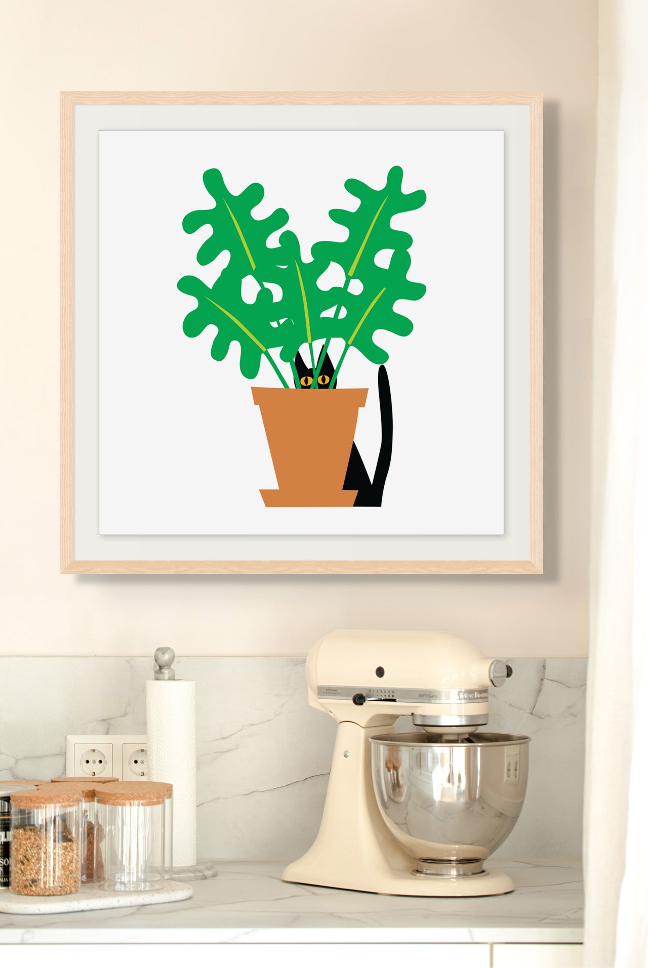 Cat in Plant Fine Art Print