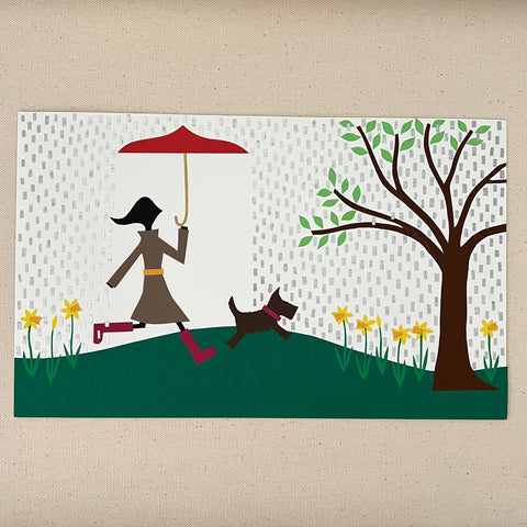 Rainy Dog Walk Artwork