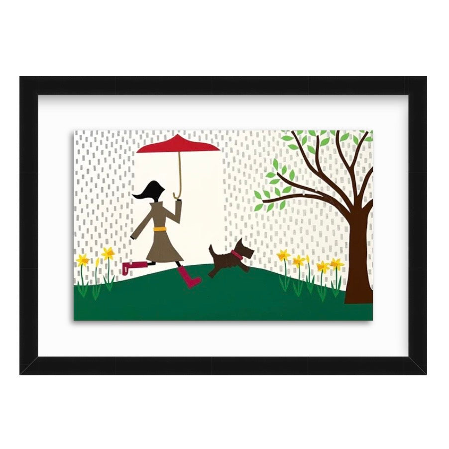 Rainy Dog Walk Artwork