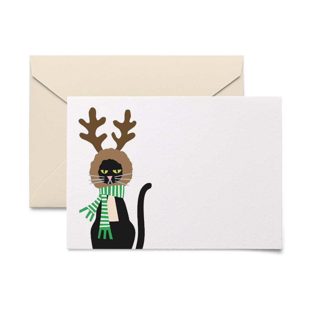 Reindeer Cat Holiday Gift Tags