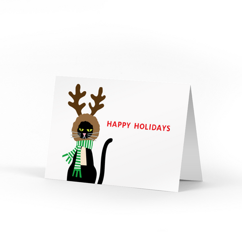 Reindeer Cat Holiday Cards