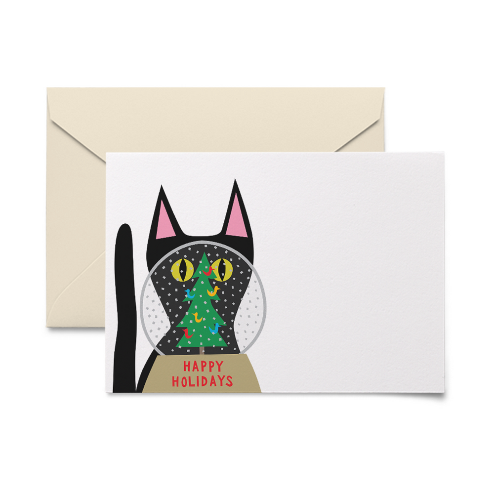 Snow Globe Kitty Holiday Gift Tags