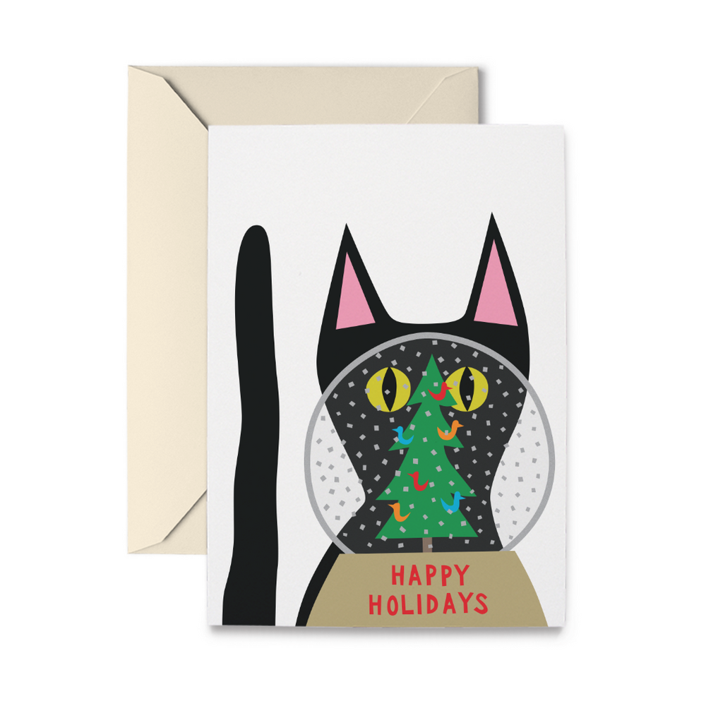 Snow Globe Kitty Holiday Cards