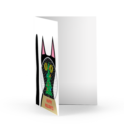 Snow Globe Kitty Holiday Cards