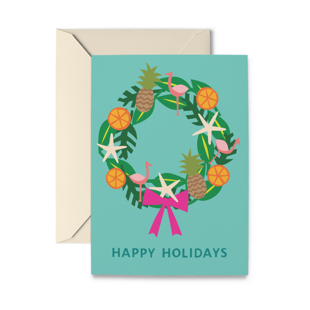 Tropical Wreath Holiday Cards