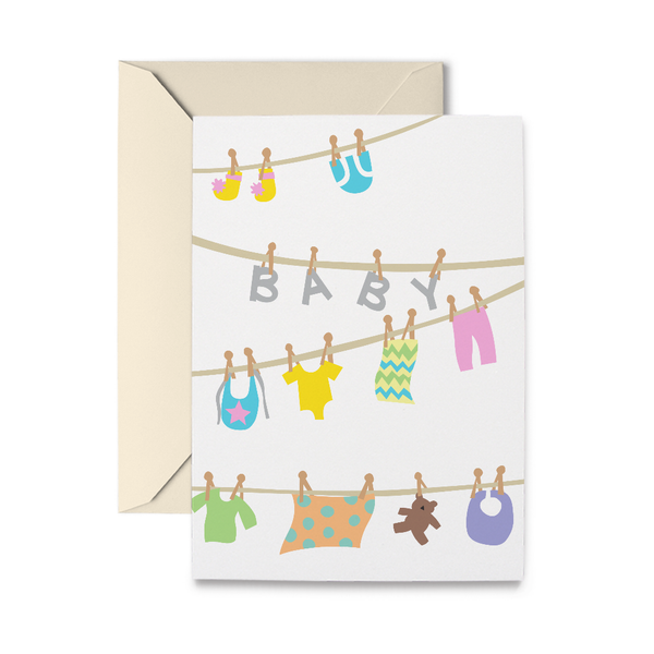 Baby Clothesline Greeting Card – R. Nichols