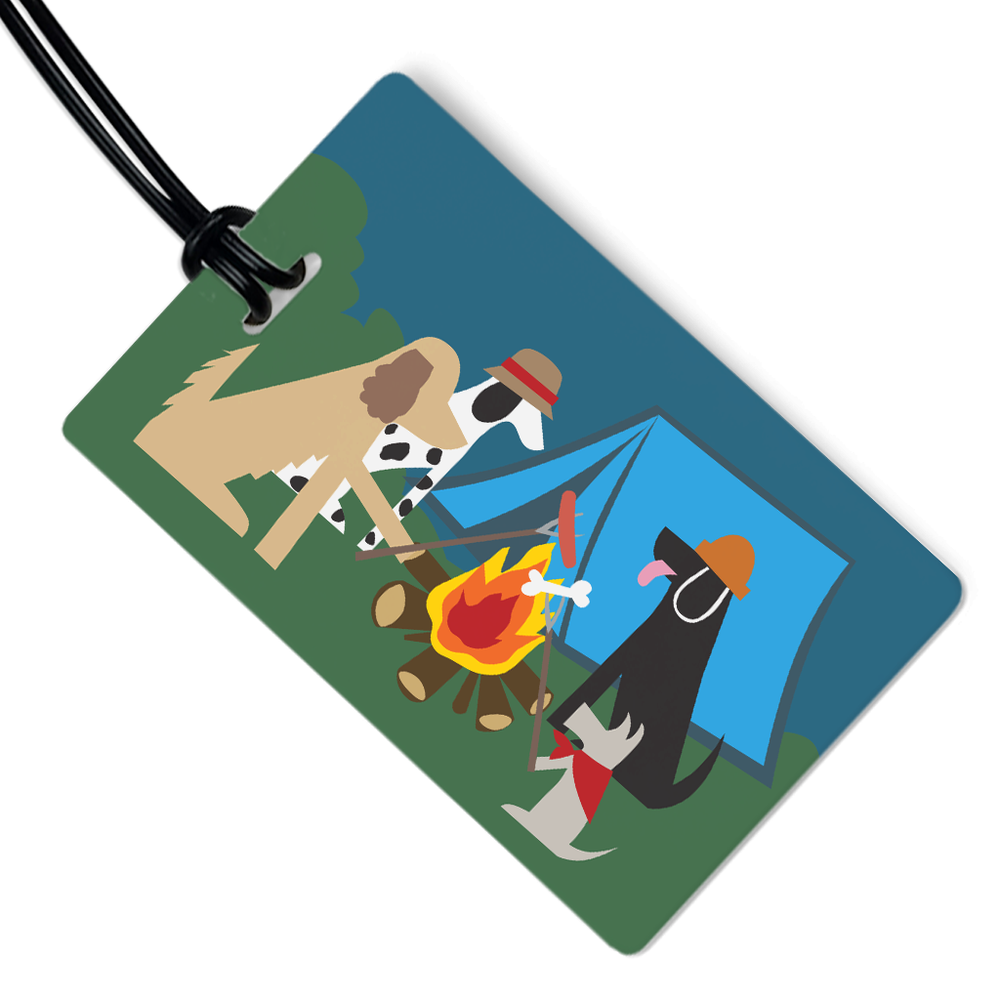 Doggie Campfire Luggage Tag