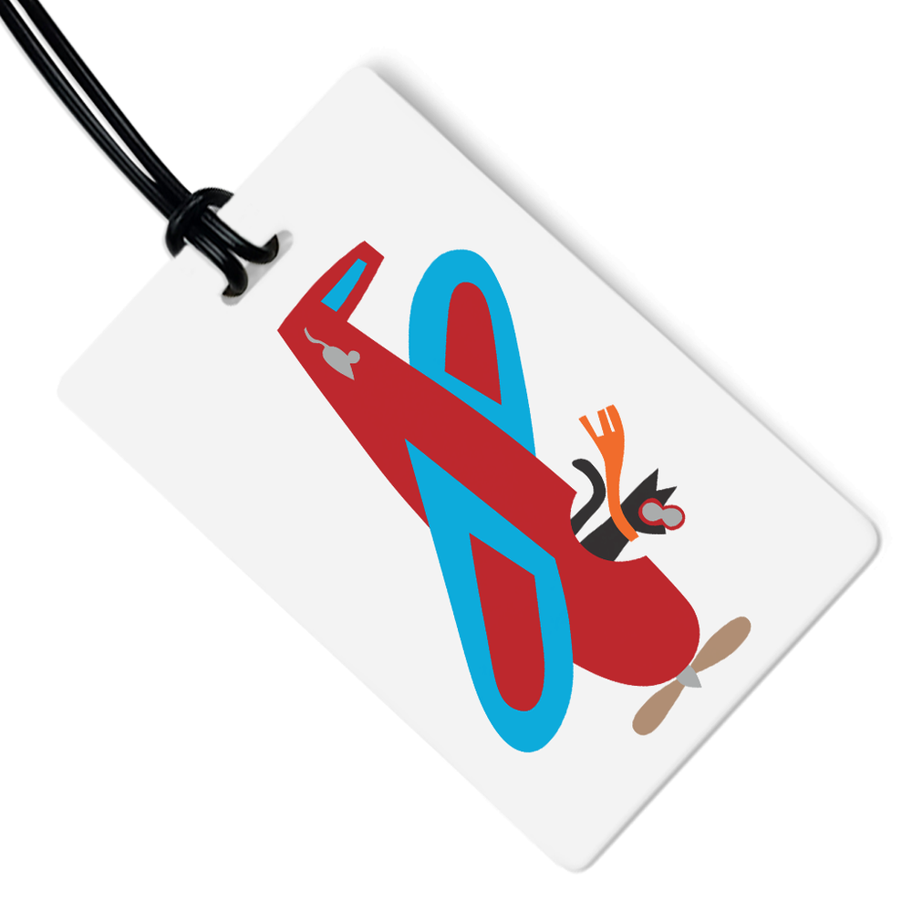 Cat in Plane Luggage Tag