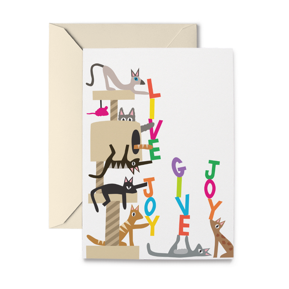 Cat Tree Live Joy Give Joy Note Cards