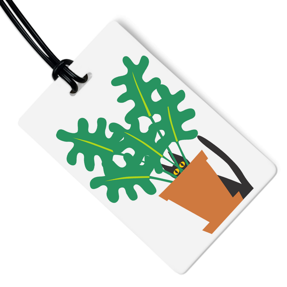 Cat in Plant Luggage Tag