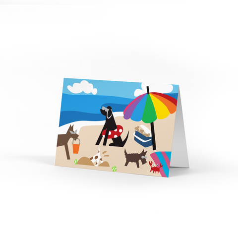 Doggie Beach Day Note Cards