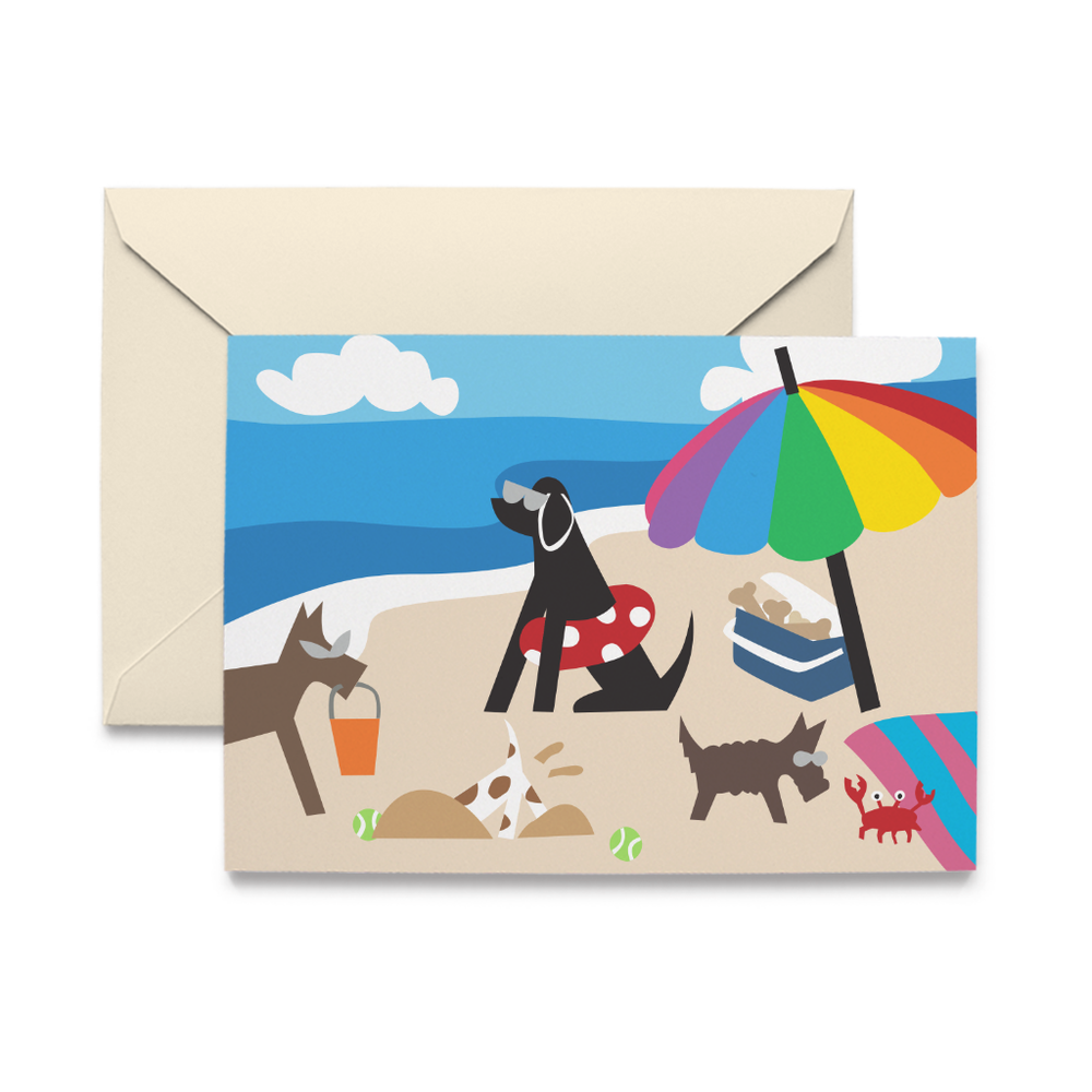 Doggie Beach Day Note Cards
