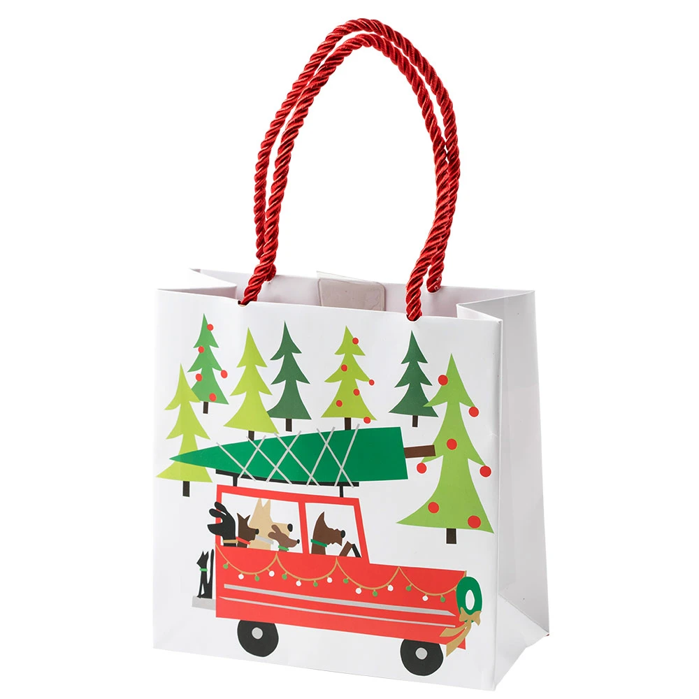Holiday Doggy Tree Adventure Small Gift Bag