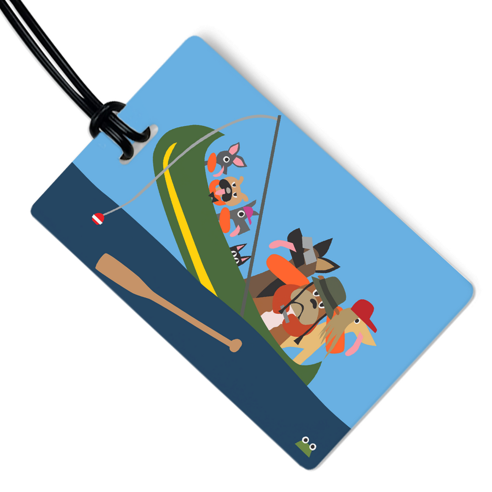 Dogs In Canoe Luggage Tag