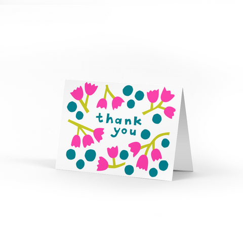 Flowers and Berries Thank You Note Cards