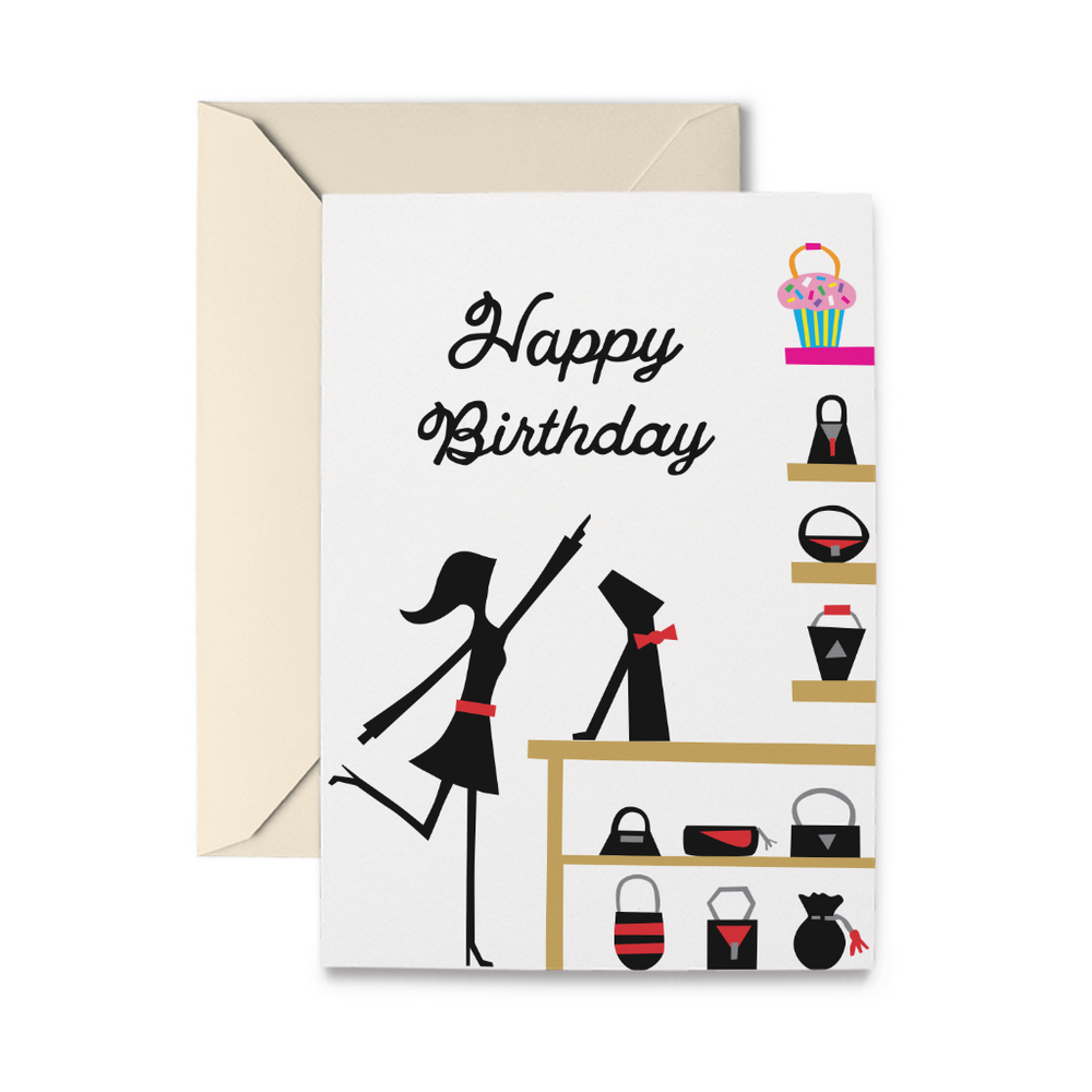 Birthday Handbags Greeting Card