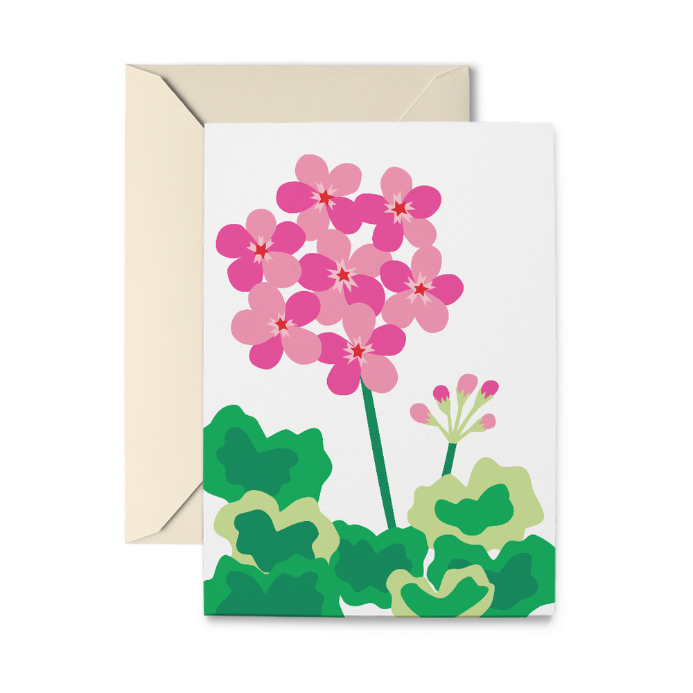 Pink Geranium Greeting Card