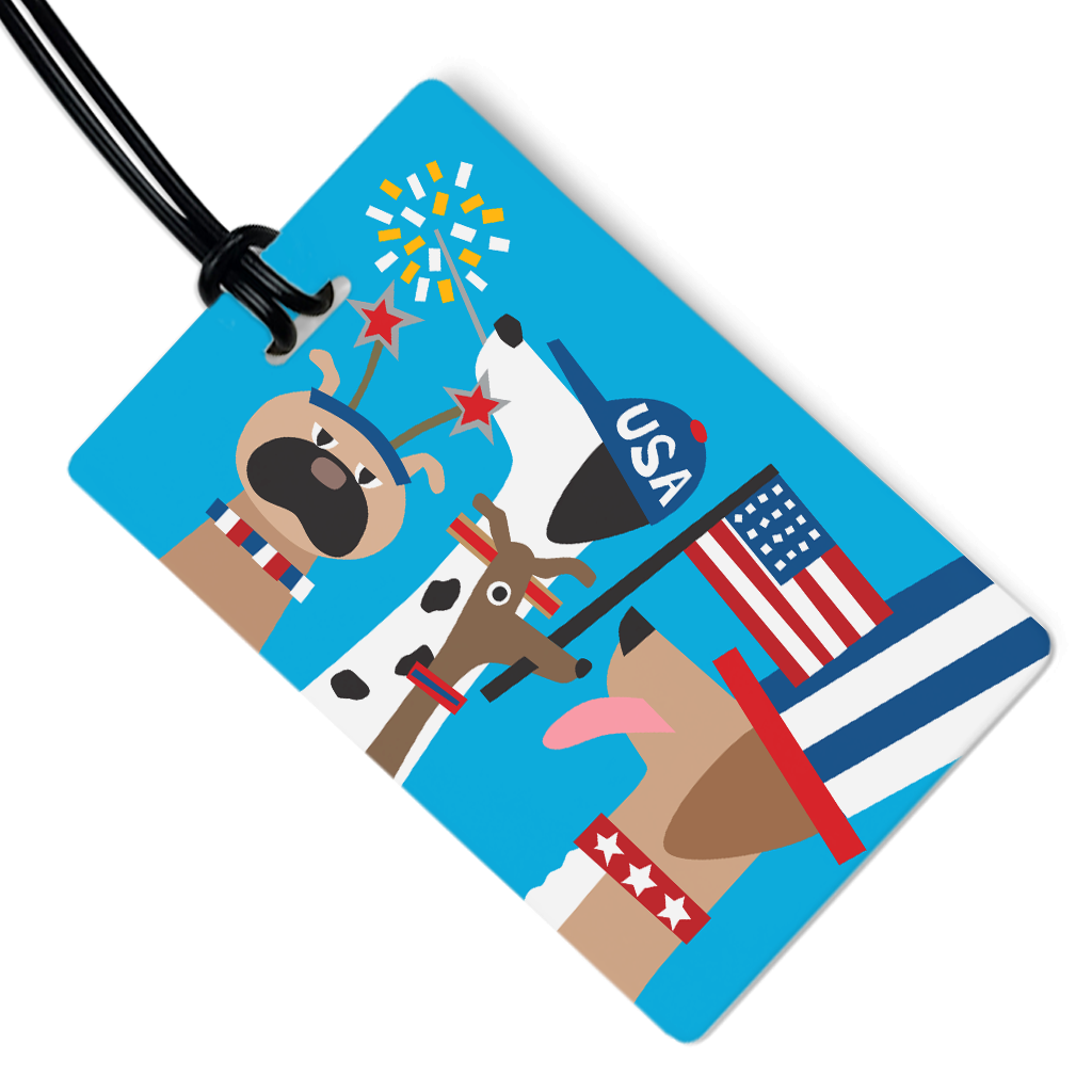 Patriotic Dog Luggage Tag