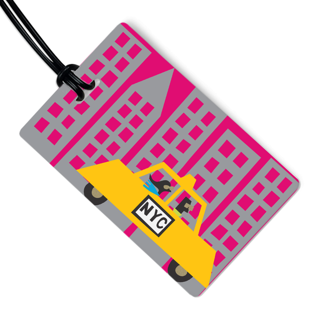 Pink Taxi Luggage Tag