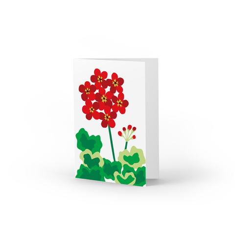 Red Geranium Note Cards