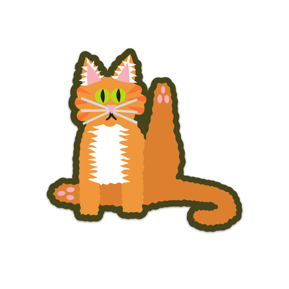 Sitting Orange Cat Sticker