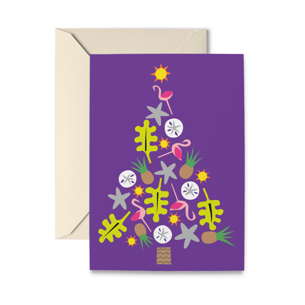 Tropical Tree Holiday Cards